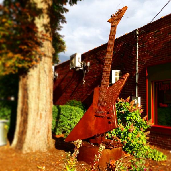 Matt Johnson guitar sculpture in Easthampton, MA